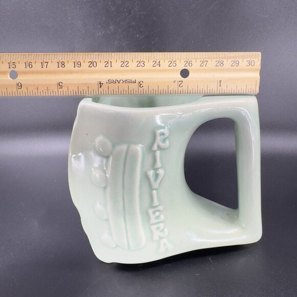 Padilla Pottery Mug Cup Light Green Rivera Mexico Large Heavy Pottery Mug Cup - Picture 4 of 13